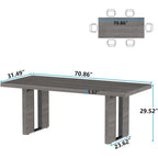 70.8 Inch Dining Table, Rustic Farmhouse Kitchen Table for 6-8 People, Large Dinning Room Furniture Rectangle Dinner Table for