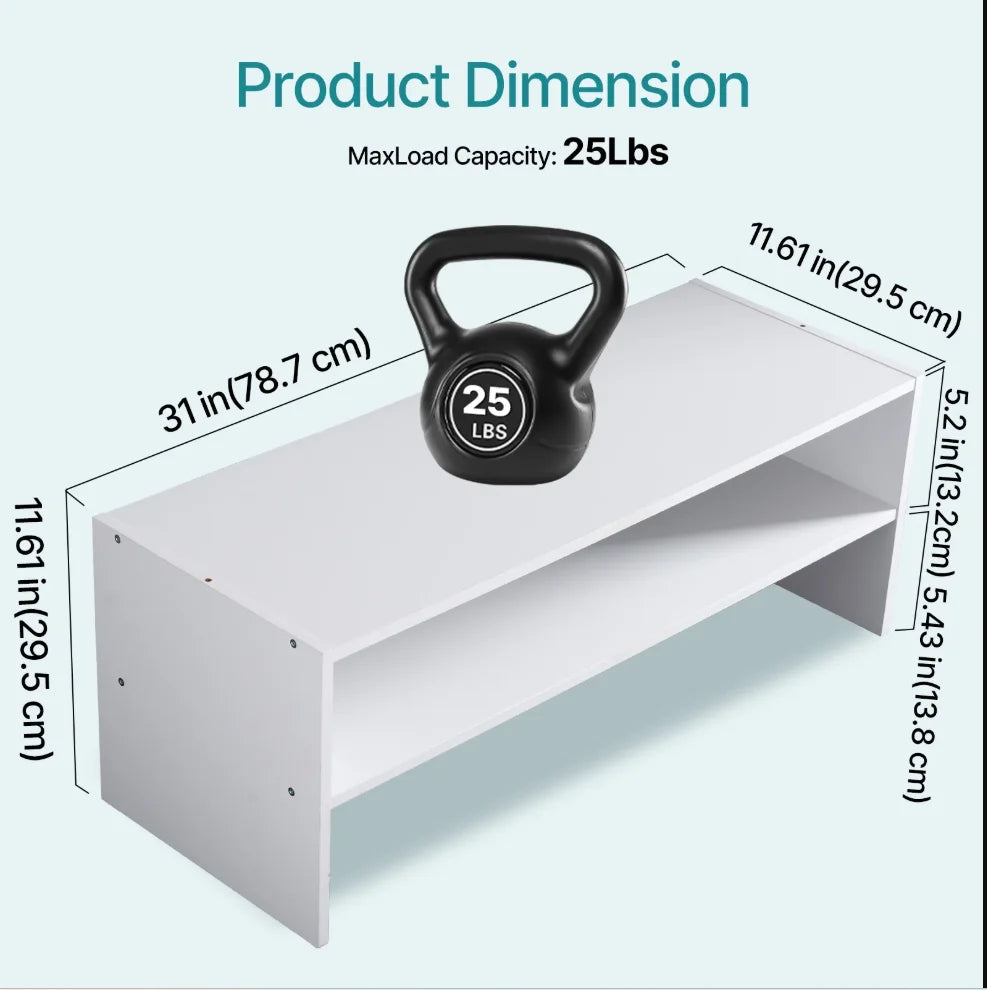 2-Tier Wooden Stackable Shoe Cabinet