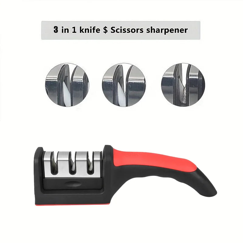 Kitchen 3-Stage Tungsten Carbide Knife Sharpener