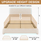 Full Size Teddy Upholstery LED Bed Frame