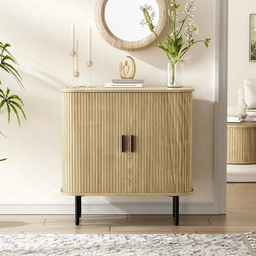 Fluted Buffet Sideboard Accent Cabinet