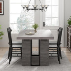 70.8 Inch Dining Table, Rustic Farmhouse Kitchen Table for 6-8 People, Large Dinning Room Furniture Rectangle Dinner Table for