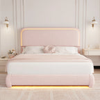 Full Size Teddy Upholstery LED Bed Frame