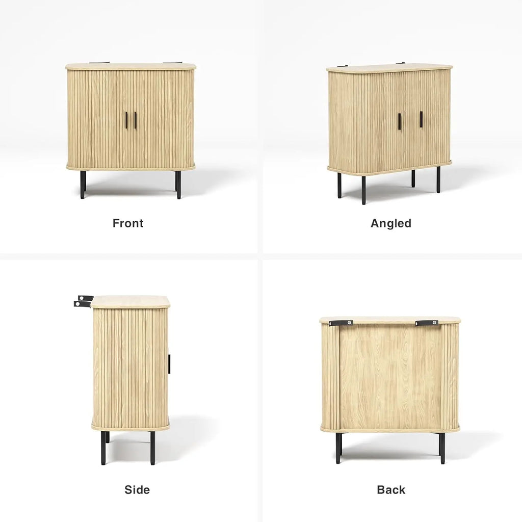 Fluted Buffet Sideboard Accent Cabinet