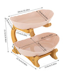 2 Tier Beige Fruit Basket Stand