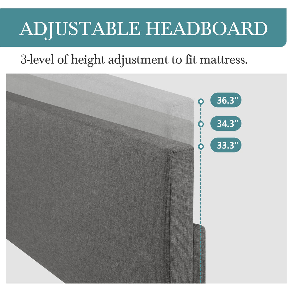 Upholstered Adjustable Linen Bed Frame