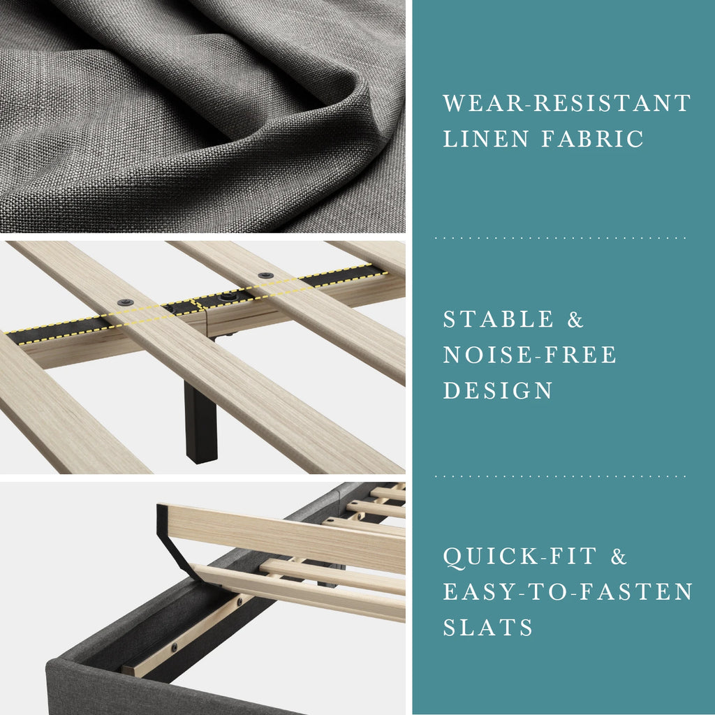 Upholstered Adjustable Linen Bed Frame