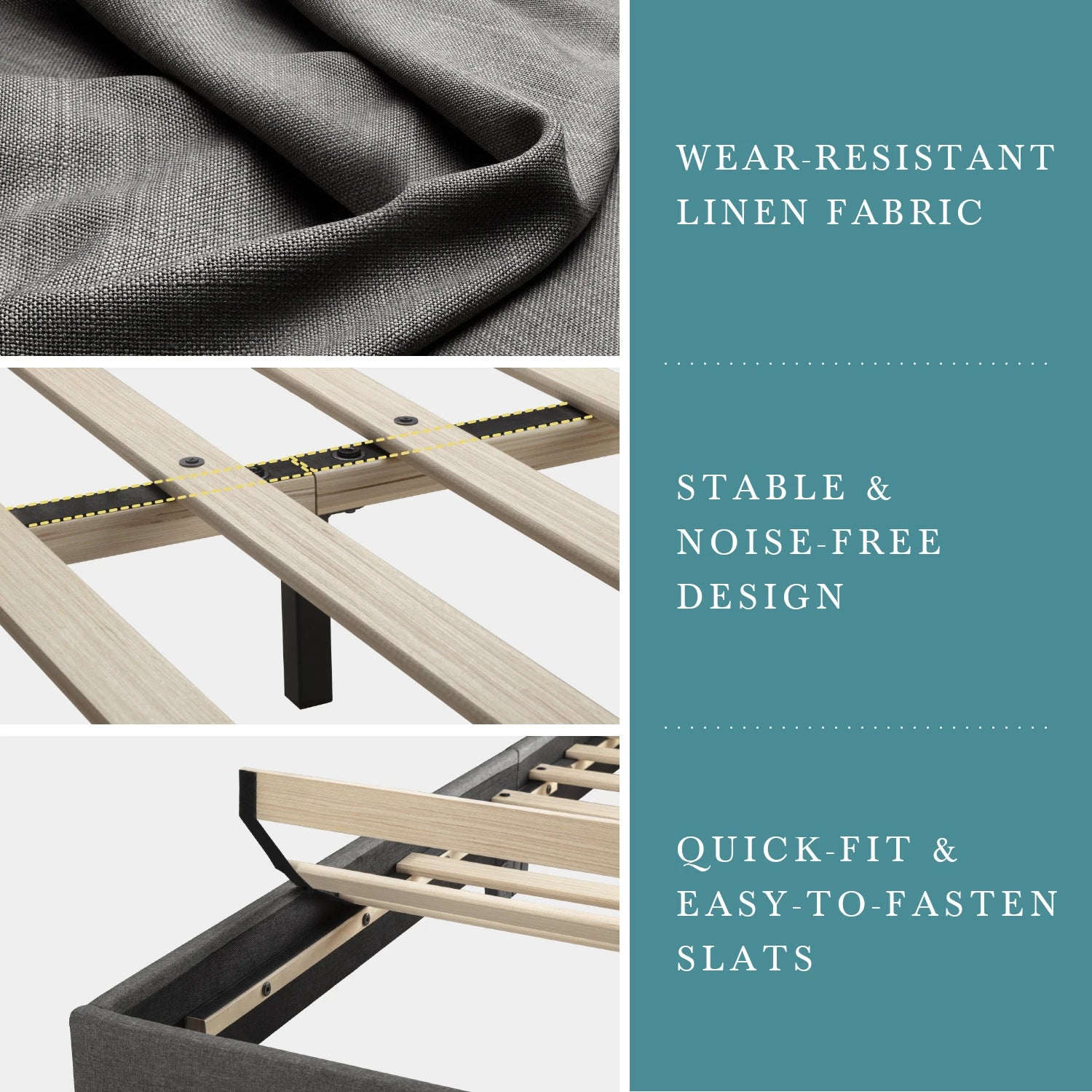 Upholstered Adjustable Linen Bed Frame